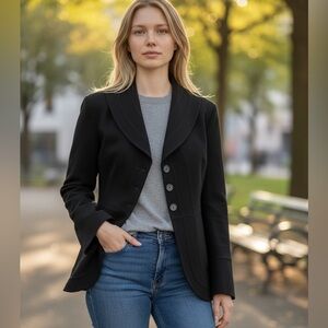 AGNONA Italy Black Wool Tailored Blazer Jacket EUC IT 40